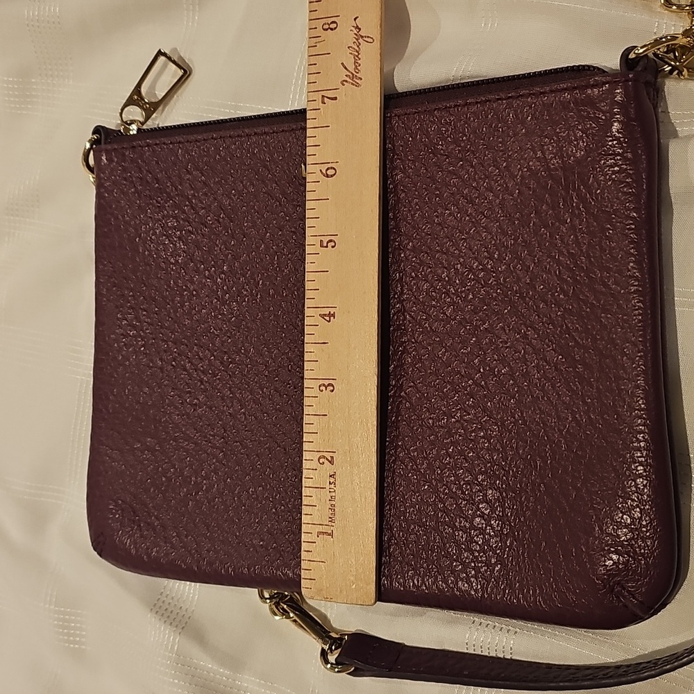 Lodis Deep Plum Convertable Clutch Multi Functional Chain And Leather Strap - Picture 6 of 16